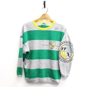 Vintage Hang Ten Sports Striped Sweatshirt Medium